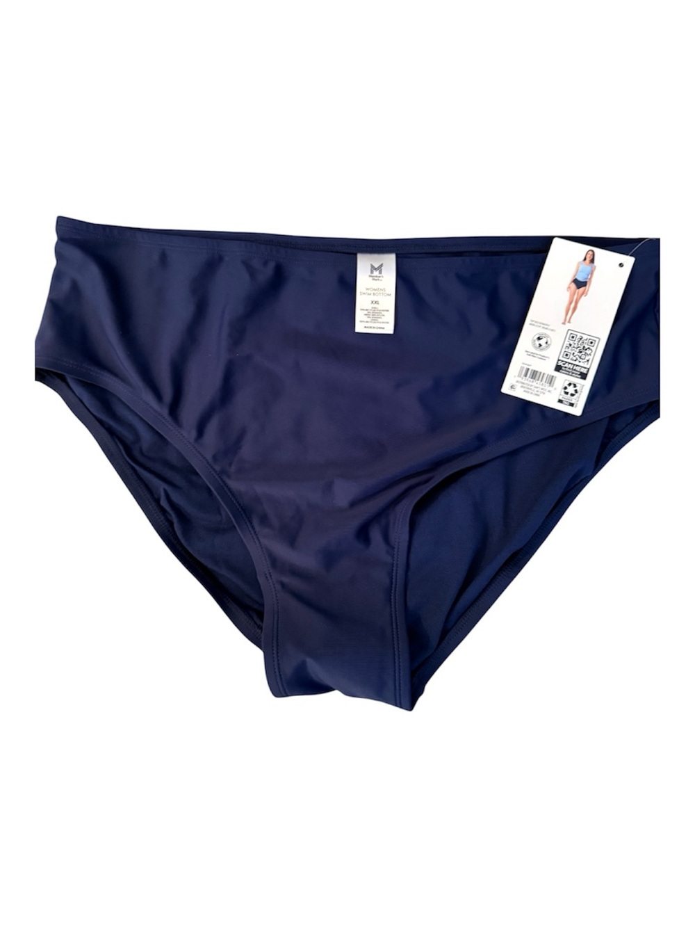 NWT Members MARK XXL High waist Navy Bikini Bottom plus size beach swim summer